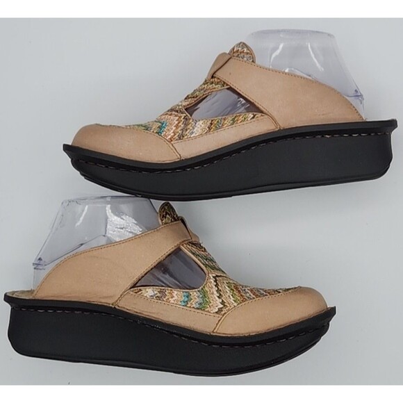 ALEGRIA Boho Pattern Leather Clog Mules Slip On Women's Size 38 US 8-8.5 ALG-819 - Picture 5 of 8